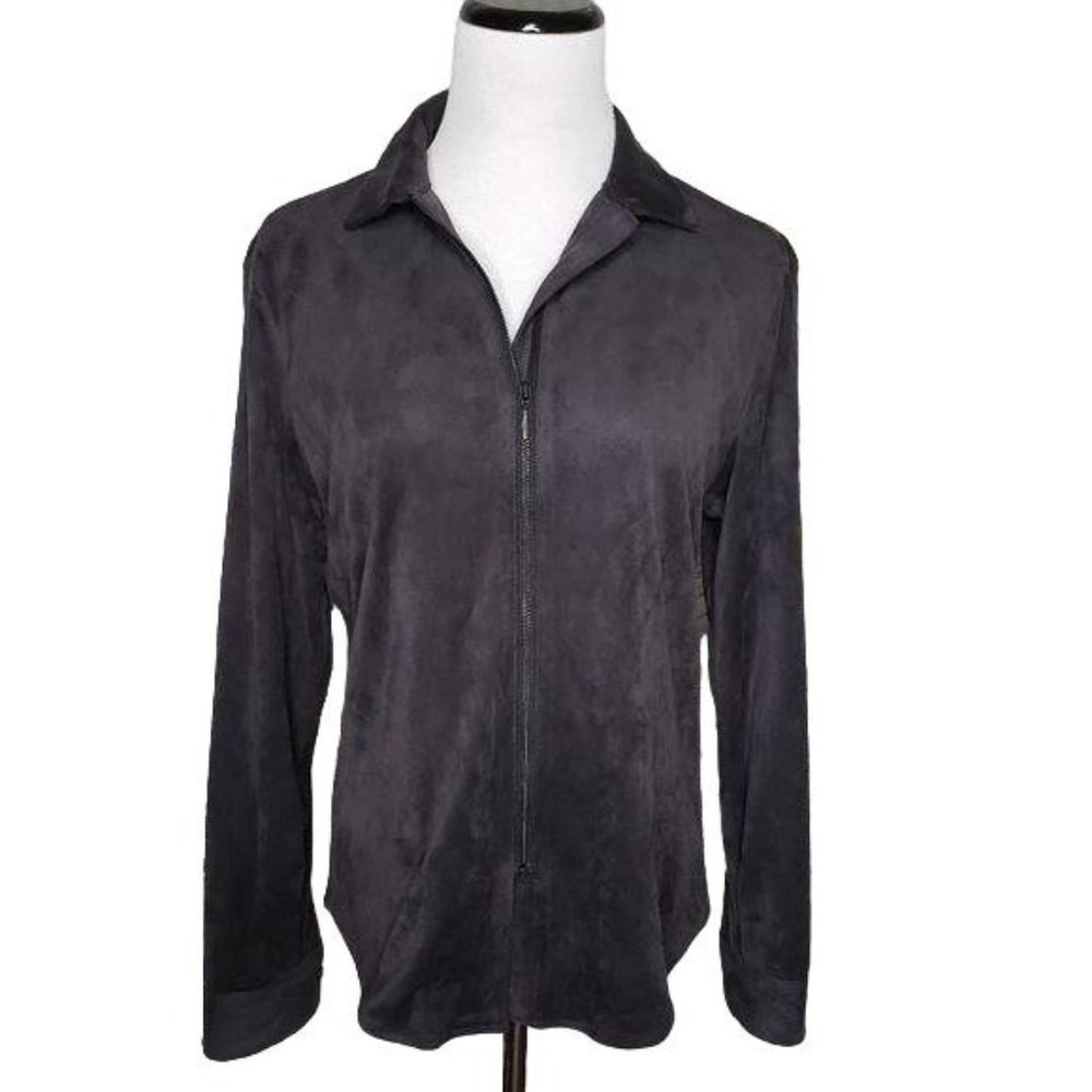 Uniqlo x Carine Roitfield‎ Womens faux suede zip up jacket shacket sz M